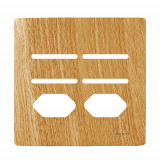 Placa p/ 4 Interruptores + 2 Tomadas 4x4 - Novara Avelã 